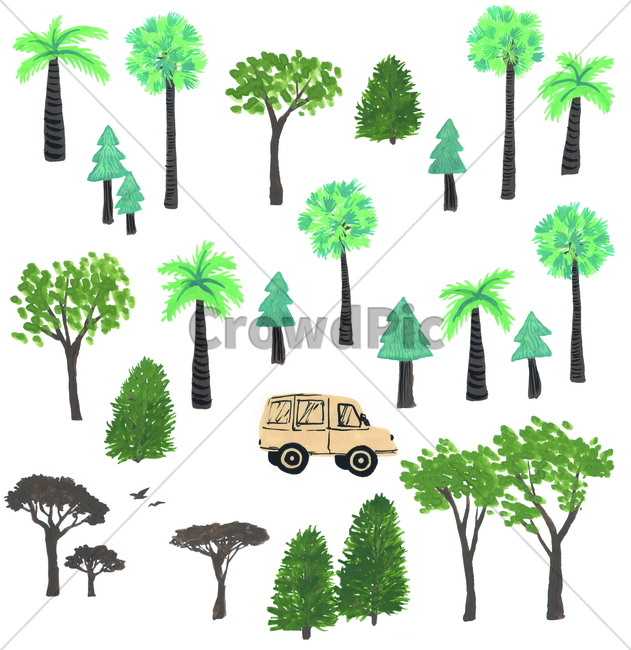 물감그림,손그림,handdrawing,나무,tree,wood,야자나무,palmtree,palm,아프리카,africa,car,자동차,차