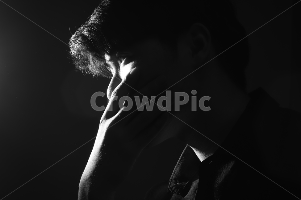 흑백,초상화,남자,셔츠,고뇌,portrait,자화상