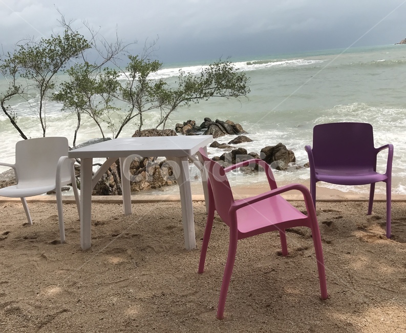 휴식,벤치,의자,해변,파도,chair