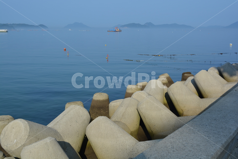 바다,방파제,물안개,새벽,푸르다,여유,자연,풍경,nature,landscape