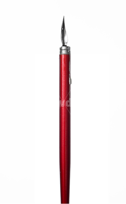 펜,펜촉,미술도구,금속,스틸,미술,미술용품,도구,펜화,손잡이,흰배경,하얀색,흰색,화이트,레드,빨강