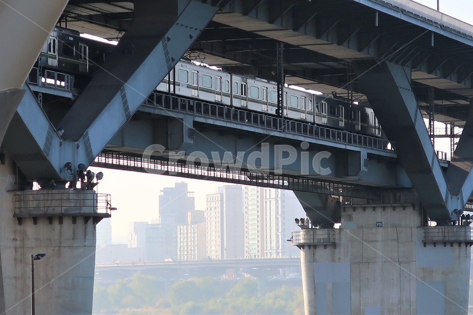 Han River Bridge,view,pier,subway,Panorama,Cheongdam Bridge,sight,View,Han River