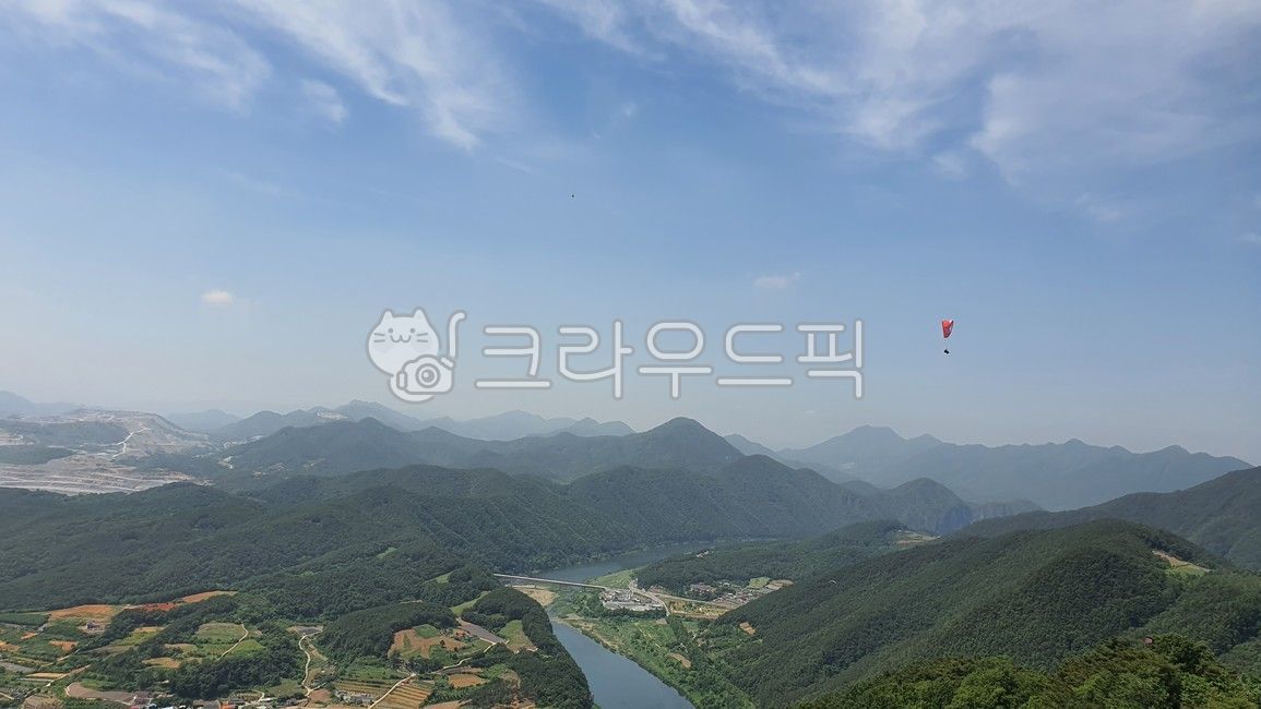 패러글라이딩,산,전망,모험,레저활동,하늘,단양
