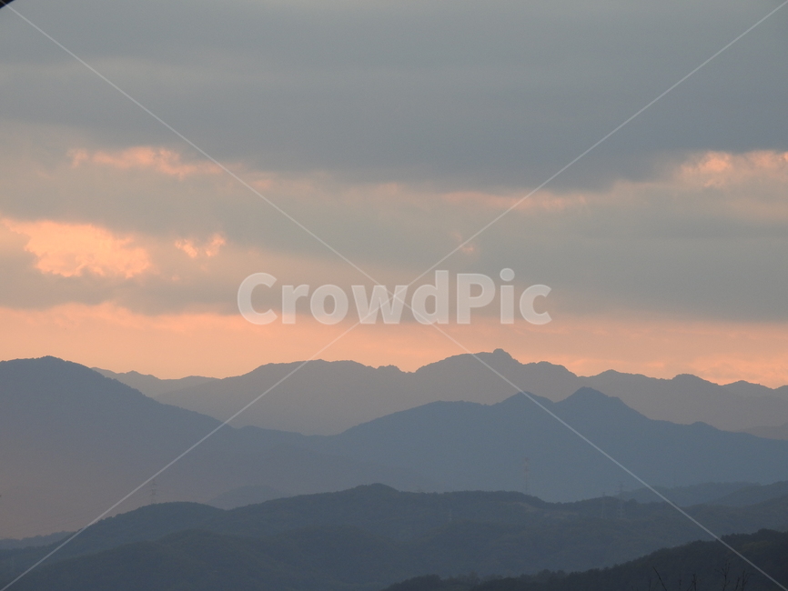풍경,산,수채화,장관,구름,자연,풍경,nature,landscape,mountain range,산맥,outdoors,옥외,mountain,peak,피크