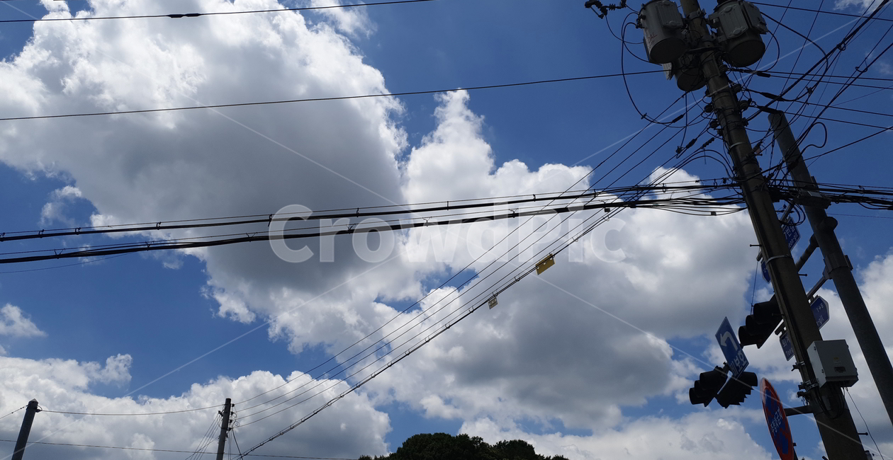 하늘,구름,sky,맑음,전봇대,전선