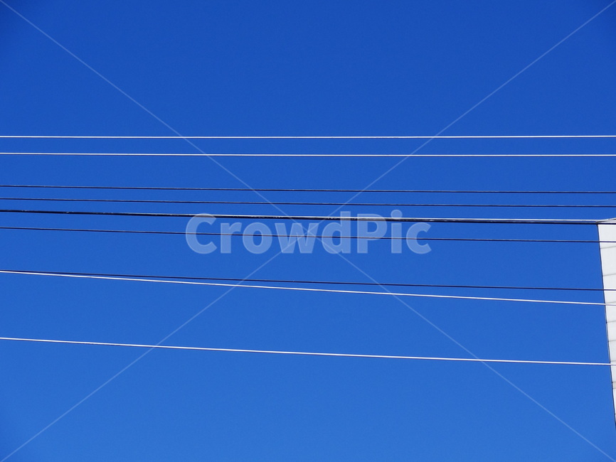 cable,케이블,powerlines,전력선,푸른색,하늘,전깃줄,전기,수평선