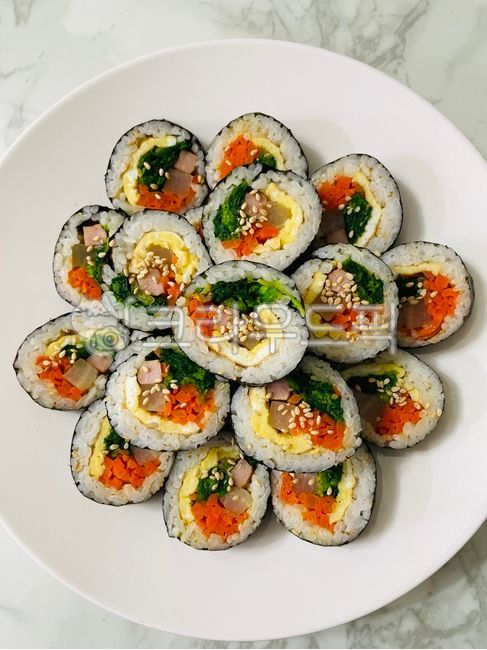 음식, 식사, 밥, 김밥, 한국음식, 사진,이미지,일러스트,캘리그라피 - 행복한과일작가