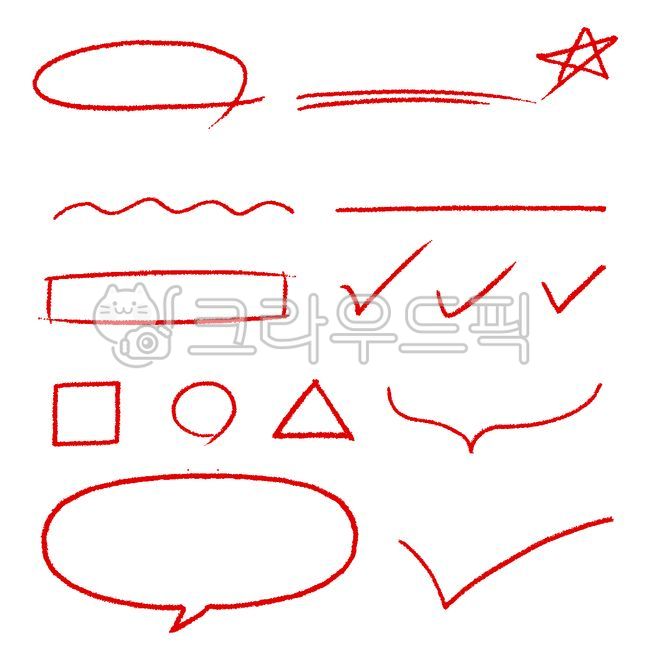 Highlight, shape, speech bubble, underline, colored pencil - Authentic ...