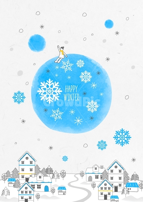 눈,눈결정,마을,집,건물,겨울,라인일러스트,스케치,드로잉,감성,겨울,계절,winter,season,그래픽,일러스트레이션,graphic,illustration