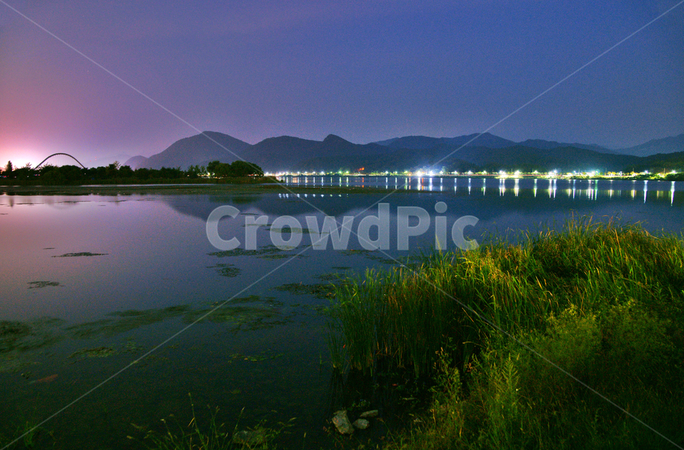 북한강,양수리,야경,조명,반영,강,수풀,자연,풍경,nature,landscape,야경,밤,nightscape,night,water,물,outdoors,옥외,land,땅