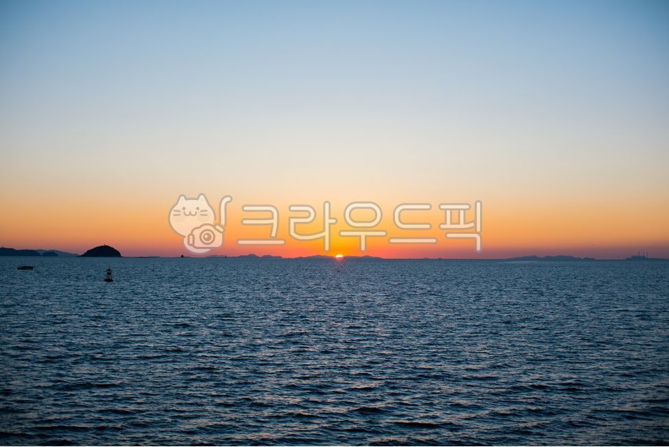 바다, 노을, 일몰, 저녘노을, 붉은하늘, 사진,이미지,일러스트,캘리그라피 - 땡조작가