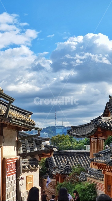 북촌,북촌한옥마을,한옥마을,서울,가을,autumn,fall,n타워,남산,남산타워,seoul,한옥,blue,하늘,sky,architecture,건축물,건물,building