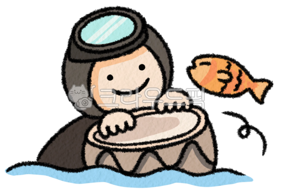 해녀,제주도,물고기,물질,바다,제주해녀,여자,해녀그림,여름,제주도그림,제주,캐릭터,귀여운