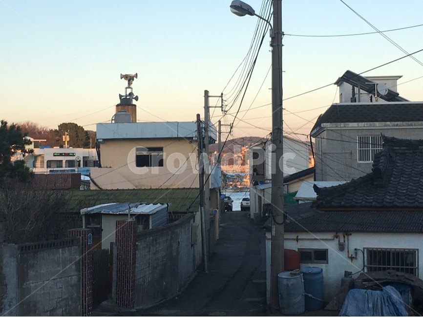 석양,일몰,따뜻함,분위기,따스함,마을,풍경,시골,마을,풍경,landscape,country,rural,town,골목길,alley