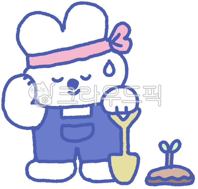 Rabbit character,trowel,garden rabbit,character movement,flat illustration,hand-drawn style,cute rabbit,shovel animal,garden decoration,character illustration,cute pose,farming feeling,decoration character,animal drawing,diary drawing,rabbi