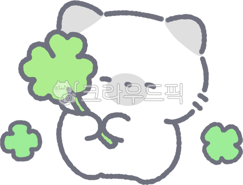 귀여운,동물,고양이,이모티콘,행운,클로바