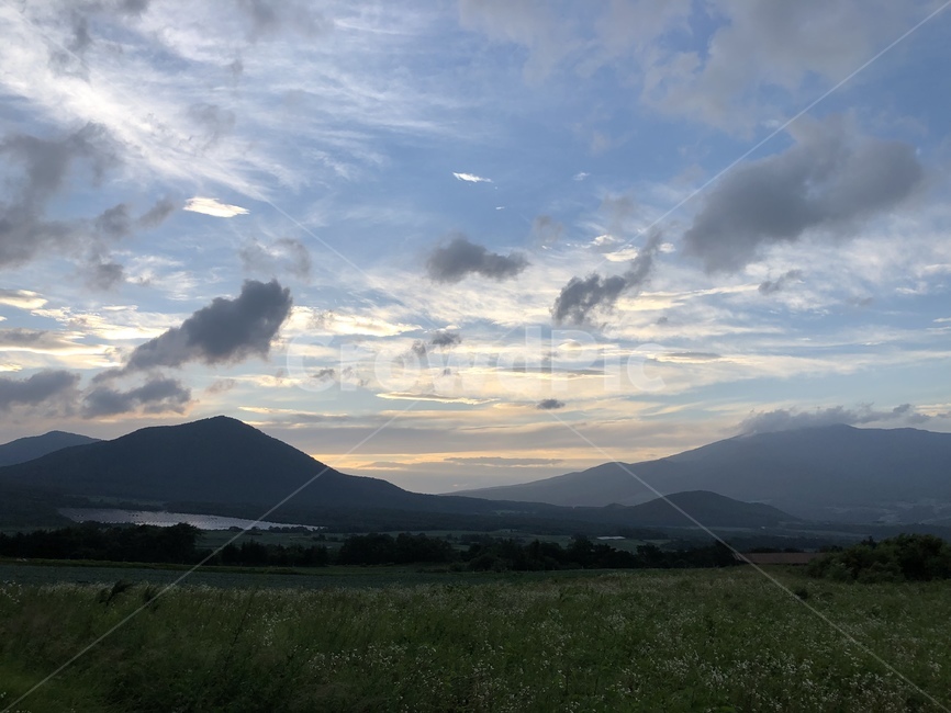 자연,하늘,날씨,저녁노을,산