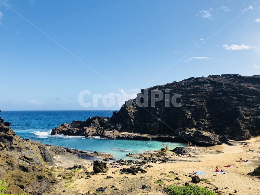 promontory,곶,sea,바다,ocean,옥외,outdoors,자연,nature,대양,water,물,shoreline,해안선,하와이,호놀룰루,풍경,경치