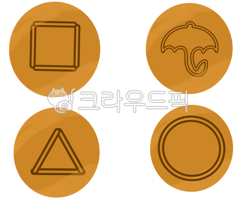 Dalgona,Dalgona illustration,candy,sugar,square,umbrella,triangle,circle,squid game