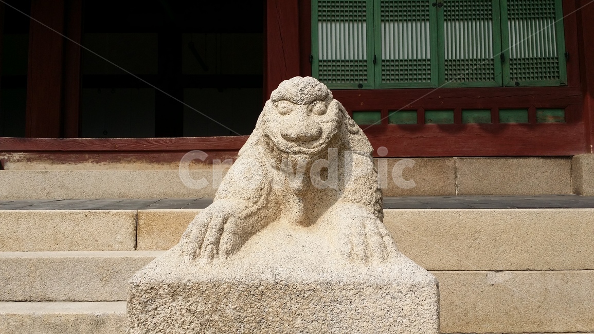 자연,nature,옥외,outdoors,해태,석상,해태상,한옥,한국,전설,사자,조각상,동상,석상,조형물,statue,bronze statue,stone statue
