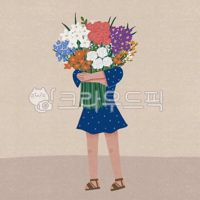 일러스트,귀여운일러스트,감성적인일러스트,따뜻한일러스트,감성,따뜻한,귀여운,식물,꽃,나뭇잎,풀,플라워,flower,leaves,bouquet,부케,봄,꽃다발