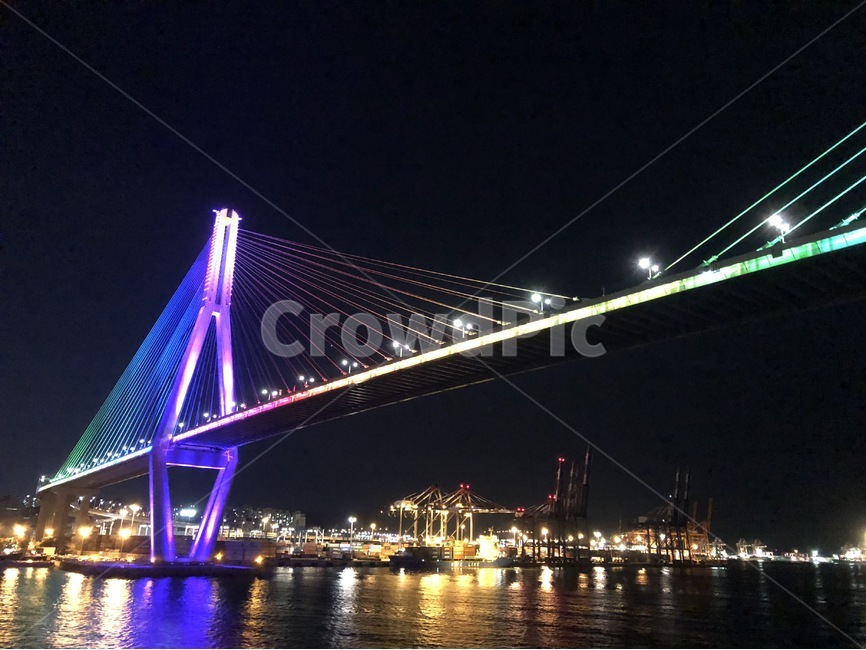 부산항대교,야경,바다,부산,바다야경,다리,대교,night
