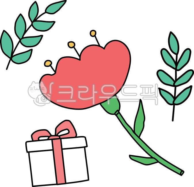 꽃,카네이션,잎사귀,잎,초록잎,선물상자,선물박스,어버이날,스승의날,빨간꽃,붉은꽃,축하,감사,카드,선물