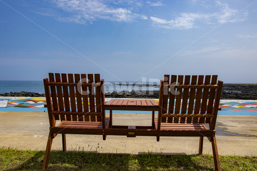 바다,제주,의자,하늘,구름,풍경,여유,힐림,제주도,jeju,jeju island,furniture,가구