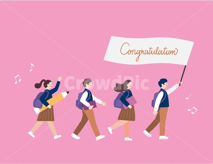 입학,졸업,이벤트,교육,중학생,고등학생,교복,학생,행진,축하,일러스트,배너,현수막,템플릿,표지,그래픽,일러스트레이션,graphic,illustration