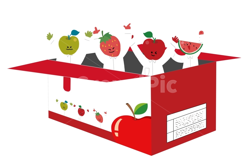 사과상자,상자,박스,과일,사과,캐릭터,빨강,딸기,수박,과일,열매,fruit,그래픽,일러스트레이션,graphic,illustration