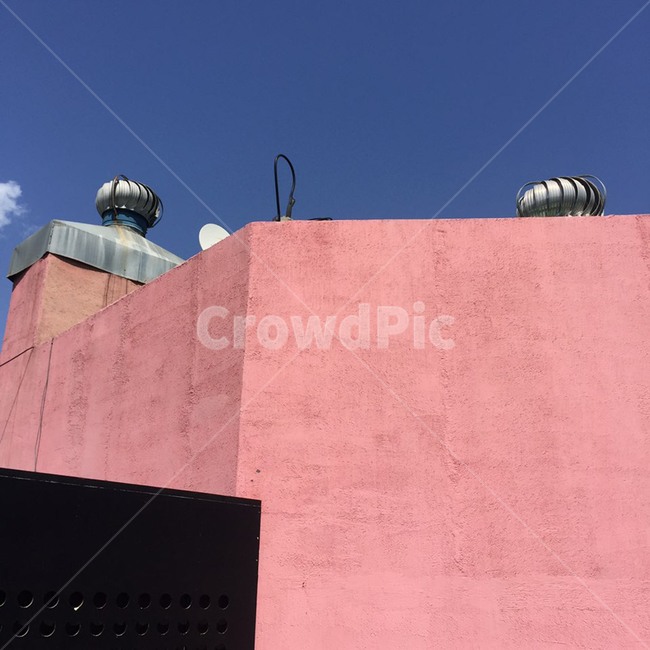 하늘,파란,핑크,분홍색,건물,벽,건축물,건물외관,exterior,building,structure,architecture,construction
