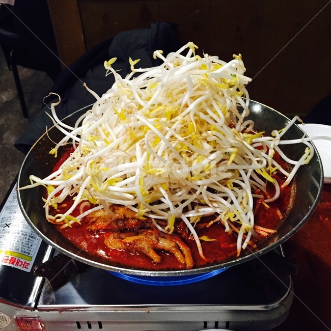 음식,닭발,숙주,가스,버너,매운음식,술안주