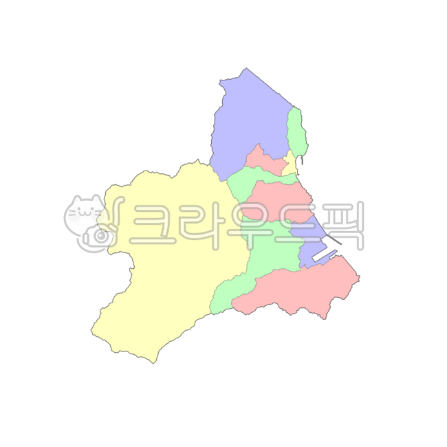 Gangwon-do,Gangwon,Donghae-si,Donghae,Republic of Korea,our country,Korea,administrative district,province,city,county,town,township,dong,map,administrative district map,4-color map,blue,yellow,red,green,map