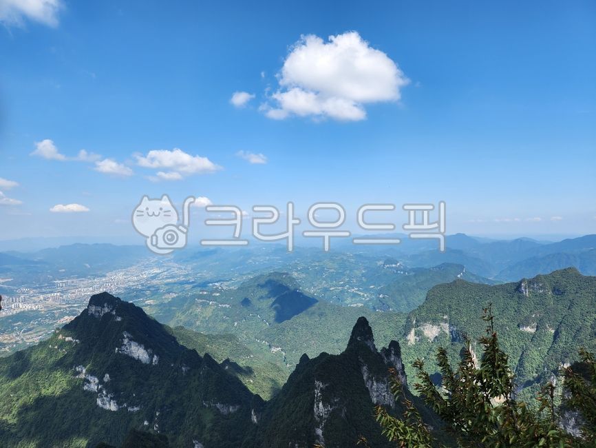 중국,장가계,장자제,천문산,풍경,하늘,구름,자연