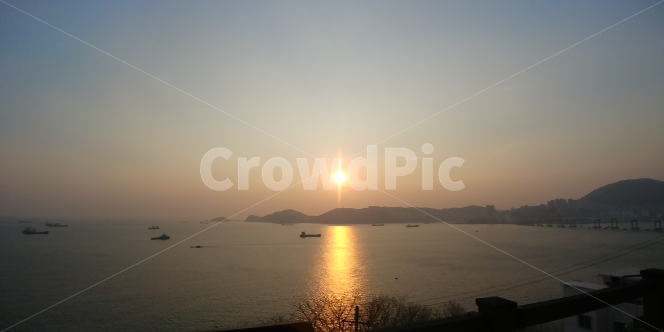 부산,바다,흰여울문화마을,노을,햇빛