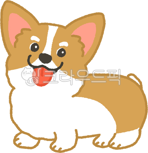 Welsh corgi,companion dog,pet,puppy,smiling puppy,puppy character,companion dog illustration,chubby puppy,fluffy puppy,spotted puppy,cute puppy,simple illustration,line drawing style,round character,emotional drawing style,emoticon,sticker