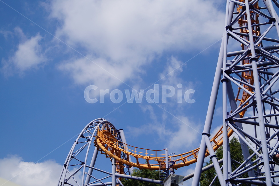 sky,Amusement Park,blue rail,rail,Grand Park,amusementpark