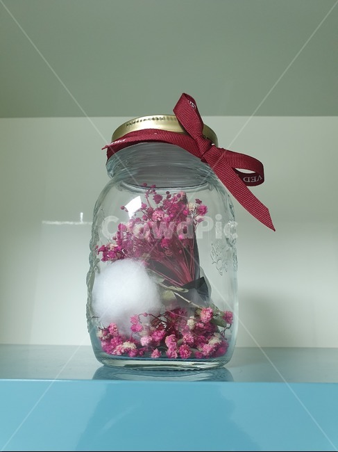 드라이플라워,꽃,공병,장식품,dryflower,항아리,jar,리본,목화