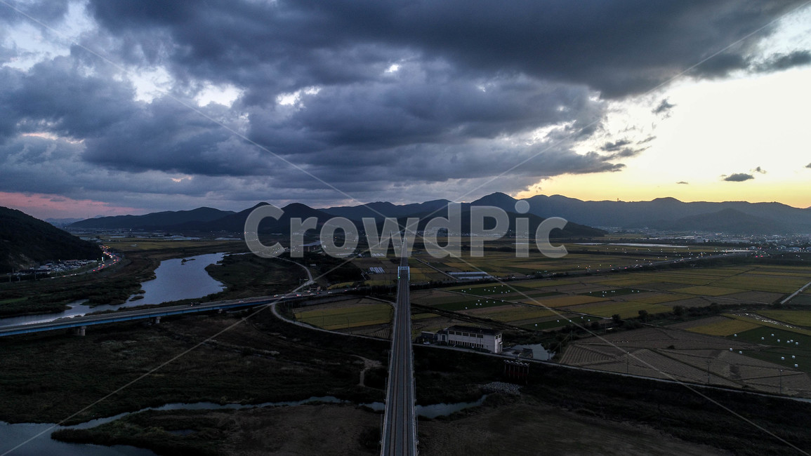 경치,풍경,철길,강변,강,저녁,노을,추수,들녁,자연,풍경,nature,landscape