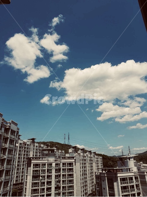 하늘,구름,건물,풍경,아파트