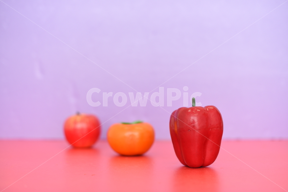 과일,과일모형,아웃포커스,피망,깔끔한