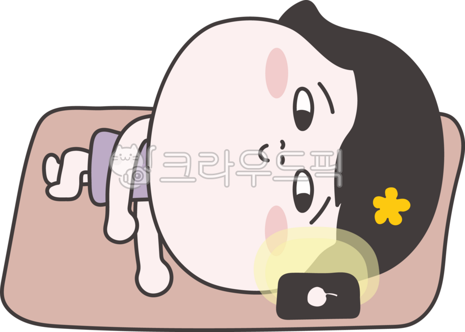 여자,이모티콘,사람,단발머리,핸드폰,소녀