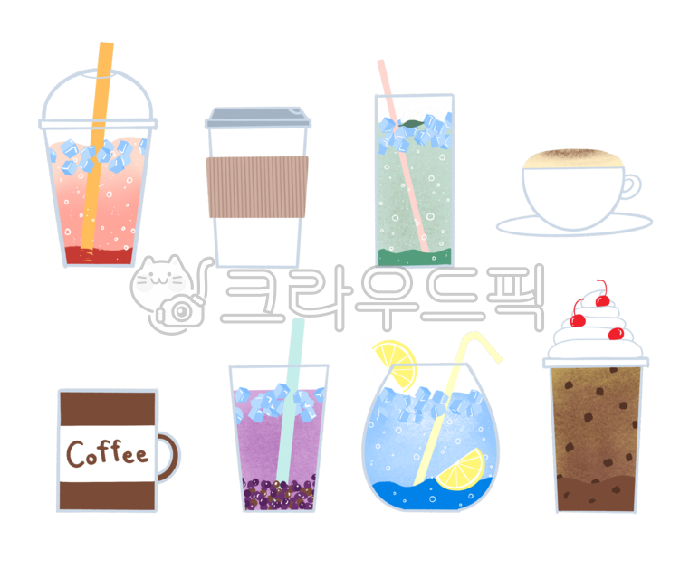 카페,커피,음료,coffee,cafe,illustration,일러스트,예쁜,손그림,여유,색연필,그림,드로잉,카푸치노,타로,생크림
