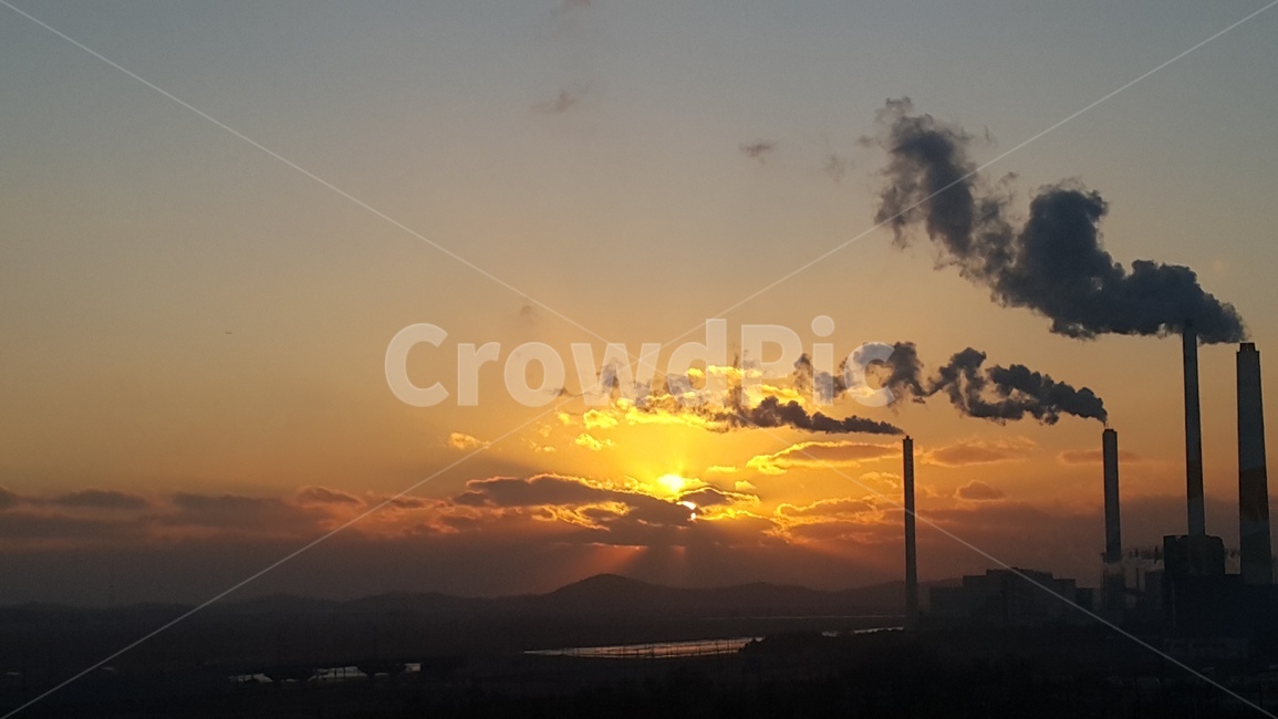 노을,하늘,구름,발전소,태양,서해,붉은,sun,sunset,cloud,sky,산업,industry,industrial