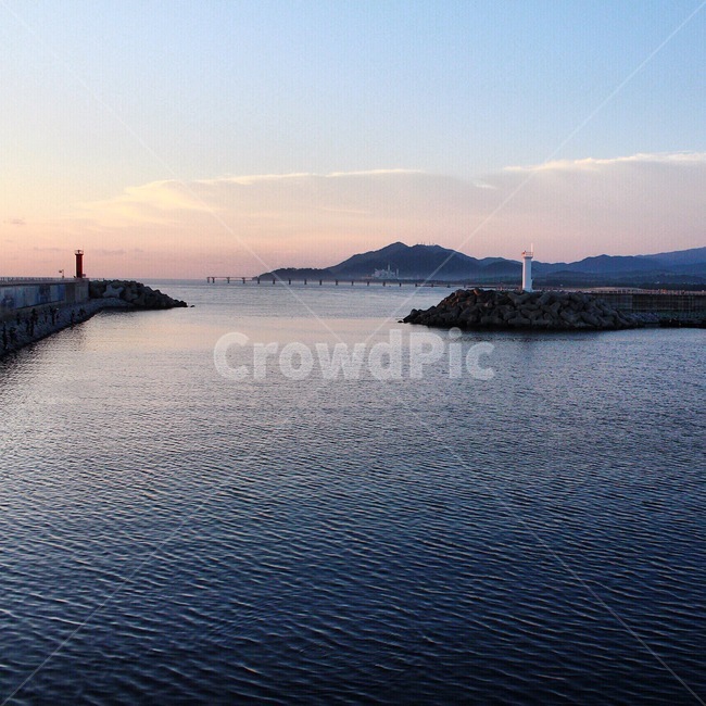 강원도,바다,아침,산,하늘,자연,풍경,nature,landscape,등대,lighthouse,water,물,outdoors,옥외,land,땅