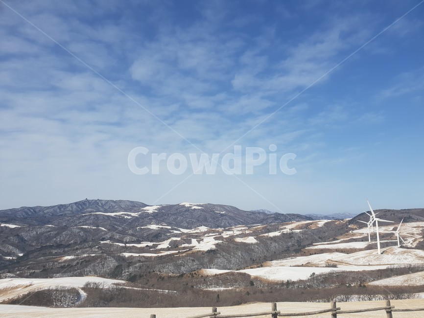 겨울,대관령,강원도,하늘,풍차,하늘목장,겨울,계절,winter,season