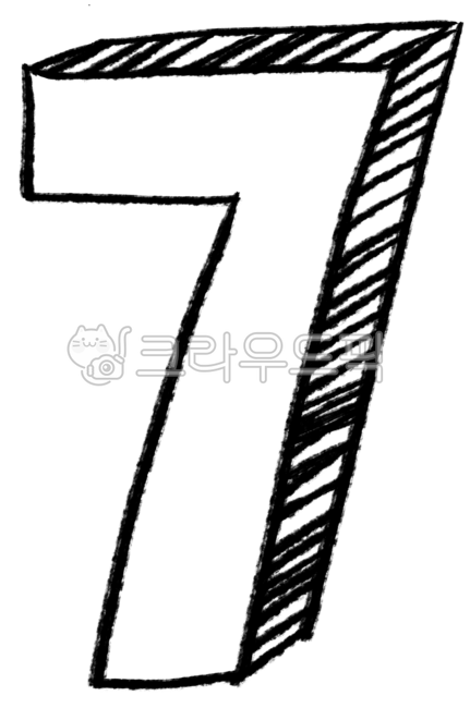 7, 칠, 세븐, 일곱, 숫자, 사진,이미지,일러스트,캘리그라피 - mottti작가
