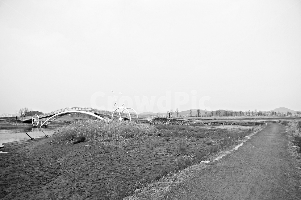 미생의다리,다리,갯벌,바다,자연,베경,풍경,생태공원,자연,풍경,nature,landscape,흑백,모노톤,monochrome,black and white,gravel,자갈,dirt road,흙길,road,도로,ground,바닥