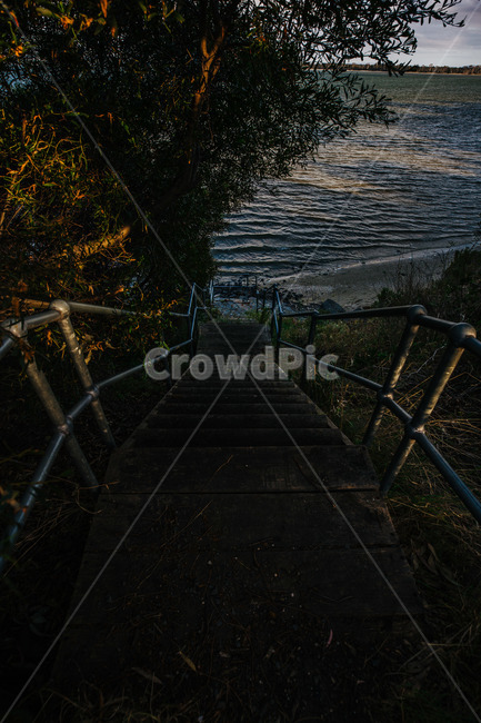 호주,계단,타즈매니아,바다,바닷가,해질녘,step,see,sunset,australia,tasmania,자연,풍경,nature,landscape,handrail,난간,banister,railing,building,건물