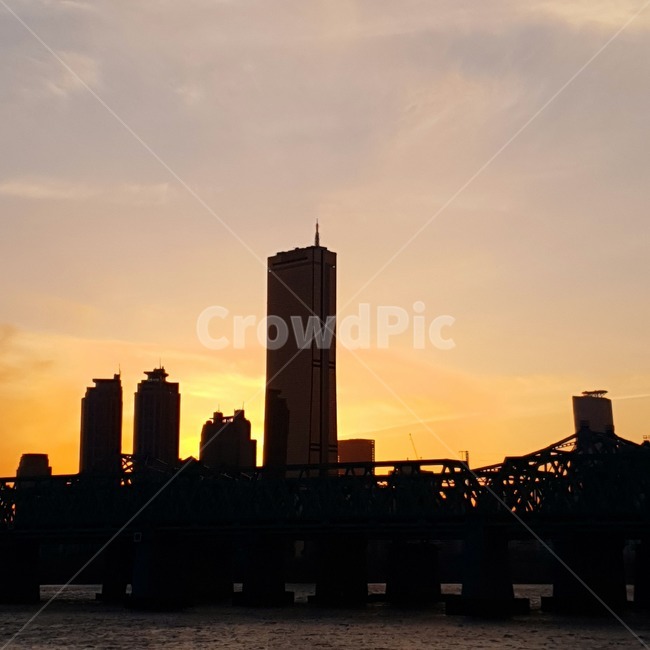 63빌딩,building,노을,한강,outdoors,한강노을,노들섬